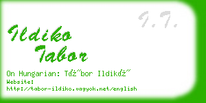 ildiko tabor business card